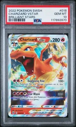 PSA 10 GEM MINT Charizard VSTAR 018/172 Pokemon Brilliant Stars - Image 1