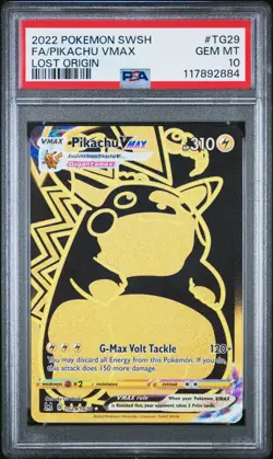 PSA 10 GEM MINT Pikachu VMAX TG29/TG30 Pokemon Lost Origin Trainer Gallery - Image 1