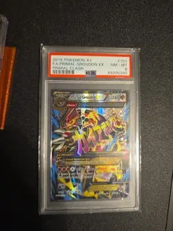 Pokemon XY Primal Clash Groudon EX #151/160 2015 PSA 8 - Image 1