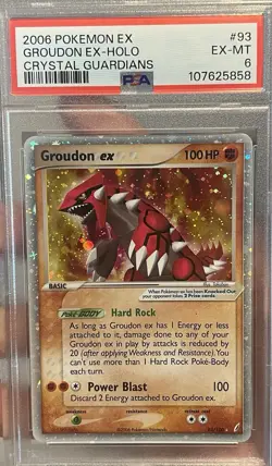 Groudon EX *PSA EX-MINT 6* Crystal Guardians *SWIRL Holo* 2006 * Pokemon - Image 1