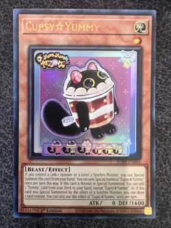 Yugioh Cupsy Yummy JUSH-EN016 Ultra Rare 1st Edition NM - Image 1