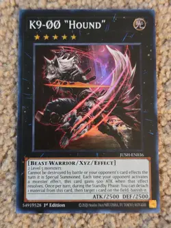Yugioh! K9 - #OO "Hound" SUPER Justice Hunters JUSH-EN036 In Hand - Image 1