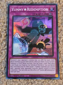 Yugioh! Yummy⭐Redemption SUPER Justice Hunters JUSH-EN026 In Hand NM - Image 1