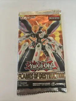 YuGiOh TCG Flames Of Destruction Booster Pack Factory Sealed - Image 1