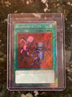Yugioh - Delinquent Duo - 1st Edition Platinum Secret Rare NM - Free Holo Card A - Image 1