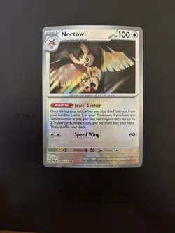 Pokemon TCG Noctowl Master Ball Pattern Prismatic Evolutions Card #78 - Image 1