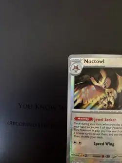 Pokemon TCG Noctowl Master Ball Pattern Prismatic Evolutions Card #78 - Image 3