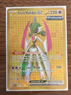 POKEMON TCG Paradox Rift IRON VALIANT EX UR Gold Ultra Rare Card 261/182 - Image 4