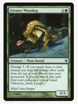 Greater Mossdog #59 DDJ Magic Card in a Protective Sleeve - Image 1