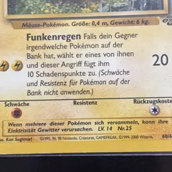 Pikachu - 60/64. German. 1999 Jungle Pokemon TCG Card - Image 3