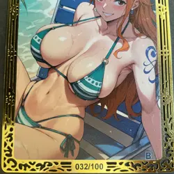 Goddess Story Gold METAL Card - Double Sidded - Serial Number #/100 Nami Bikini - Image 3