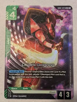 GUNDAM TCG CARD GAME CHAR'S GELGOOG GD01-023 LR HOLO FOIL ENGLISH NEWTYPE RISING - Image 1