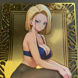 Goddess Story Gold METAL Card - Double Sidded - Serial Number #/100 - Android 18 - Image 2