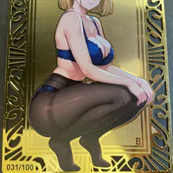 Goddess Story Gold METAL Card - Double Sidded - Serial Number #/100 - Android 18 - Image 3