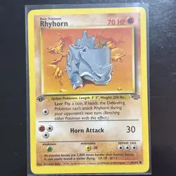 Rhyhorn 61/64 1st Edition NM Near Mint Jungle Set Non-Holo Pokemon Card - Image 5