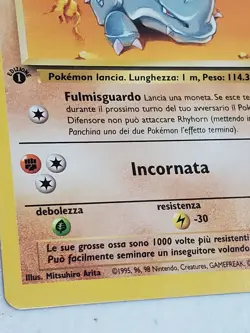 Rhyhorn 61/64 1st Edition NM Near Mint Jungle Set Non-Holo Pokemon Card - Image 3