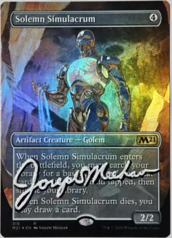 Foil SOLEMN SIMULACRUM Borderless Joseph Meehan ARTIST SIGNED MTG M21 Alternate - Image 1