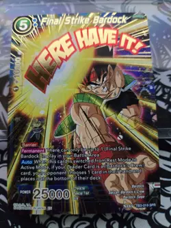 Dragon Ball Super Card Game, Final Strike Bardock SPR, New Mint Condition - Image 1