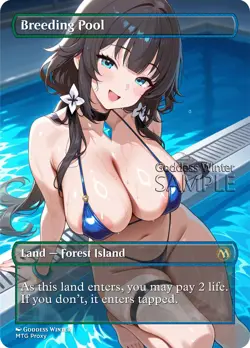 MTG - Breeding Pool - Fanart Borderless Style - EDH / Playtest - Image 1