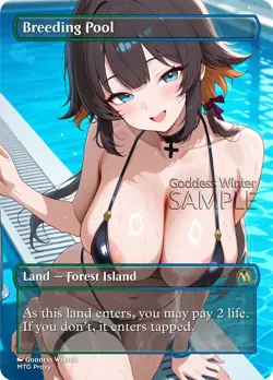 MTG - Breeding Pool - Fanart Borderless Style - EDH / Playtest - Image 1