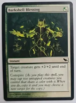 MTG Magic The Gathering Card Barkshell Blessing Instant Green White Shadowmoor - Image 1
