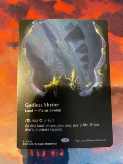 MTG Edge of Eternities Godless Shrine Borderless Galaxy Foil - Image 1