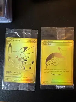 Pokemon Celebrations Pikachu V & PokeBall Gold Promos SWSH145 SWSH146 - Sealed 1 - Image 1
