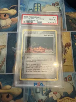 Pokemon PSA 10 Gem Mint EX Legend Maker Reverse Holo Full Flame 74/92 POP 6 - Image 1
