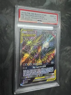 2019 Pokemon Moltres Zapdos Articuno GX #SM210 Promo Tag Team Black Star PSA 5 - Image 4