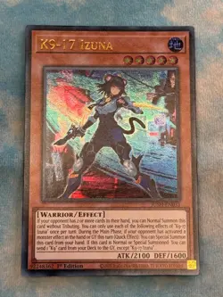 YUGIOH K9-17 IZUNA ULTRA RARE 1ST NEAR MINT JUSH-EN031 - Image 1