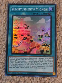 Yummyusment Mignon - JUSH-EN023 - Super Rare - YuGiOh In Hand - Image 1