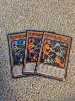 YUGIOH x3 JUSH-EN033 K9-66B LANTERN - SUPER RARE 1st EDITION IN HAND - Image 1