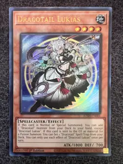 Yugioh Dracotail Lukias JUSH-EN001 Ultra Rare 1st Edition NM - Image 1
