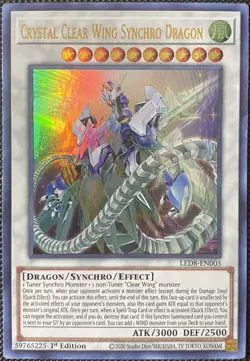 Crystal Clear Wing Synchro Dragon LED8-EN005 Legendary Duelists Yugioh Card - Image 1