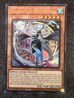 Yugioh Dracotail Faimena JUSH-EN002 Ultra Rare 1st Edition NM - Image 1