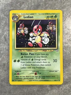 Ledian 39/111 Pokemon TCG Neo Genesis Vintage WOTC Card Regular (Light Play) 1 - Image 1