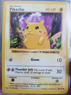 POKEMON CARD BASE SET PIKACHU SHADOWLESS RED CHEEKS 58/102 - Image 2