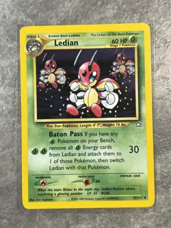 Ledian 39/111 Pokemon TCG Neo Genesis Vintage WOTC Card Regular (Light Play) 2 - Image 1