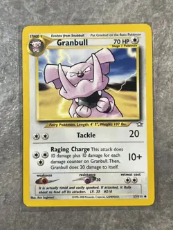 Granbull 37/111 Pokemon TCG Neo Genesis Vintage WOTC Card Regular (Light Play) - Image 1