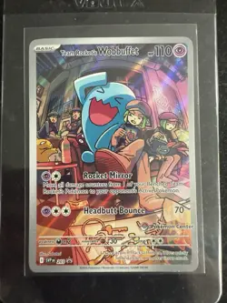 Pokemon Card Team Rocket’s Wobbuffet SVP 203 Destined Rivals POKEMON CENTER NM - Image 1
