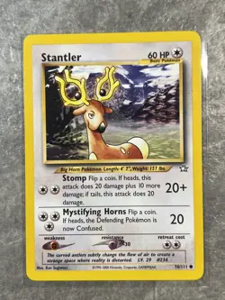 Stantler 76/111 Pokemon TCG Neo Genesis Vintage WOTC Card Regular (Light Play) 1 - Image 1