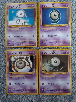 Pokemon Card Old Back Unown 4-Piece Set B D M U - Image 1