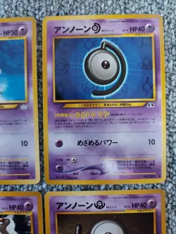 Pokemon Card Old Back Unown 4-Piece Set B D M U - Image 3