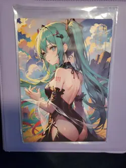 Hatsu Miku Hot & Spicy Double Sided Goddess Story A4 Card Art Board Waifu Anime - Image 1