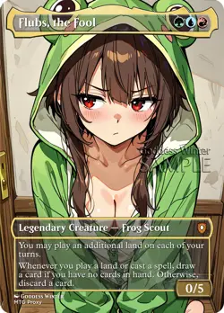 MTG - Flubs, the Fool - Fanart Borderless Style - EDH / Playtest - Image 1