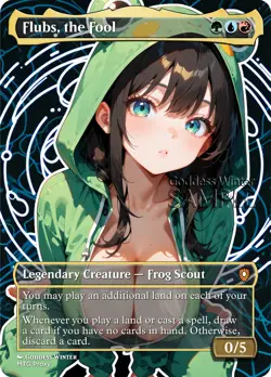 MTG - Flubs, the Fool - Fanart Borderless Style - EDH / Playtest - Image 1