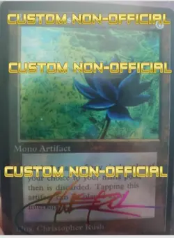 *CUST0M MADE-SEE DSC* Black Lotus MTG Christopher Rush STAMPED RAINBOW Signature - Image 1