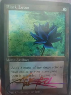 *CUST0M MADE-SEE DSC* Black Lotus MTG Christopher Rush STAMPED RAINBOW Signature - Image 2