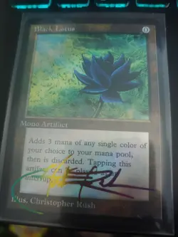 *CUST0M MADE-SEE DSC* Black Lotus MTG Christopher Rush STAMPED RAINBOW Signature - Image 5