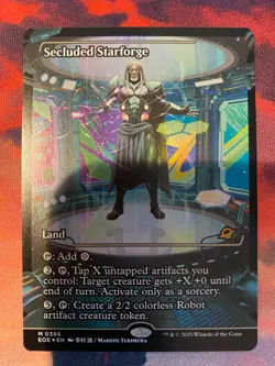 MTG Edge of Eternities Secluded Starforge Showcase Foil + 4 Foil Robot Tokens - Image 1